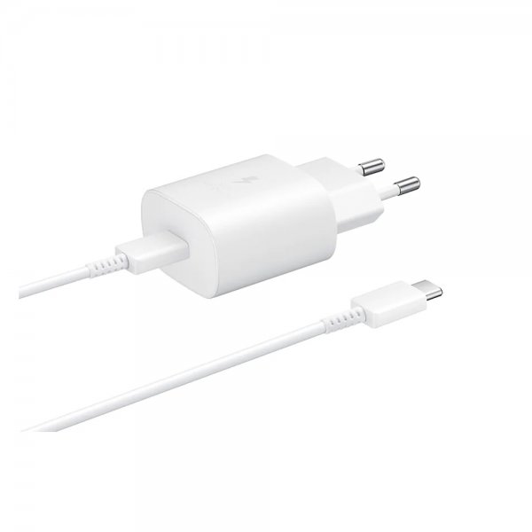 Samsung Original Vægoplader 25W med Type C til Type C-kabel Hvid