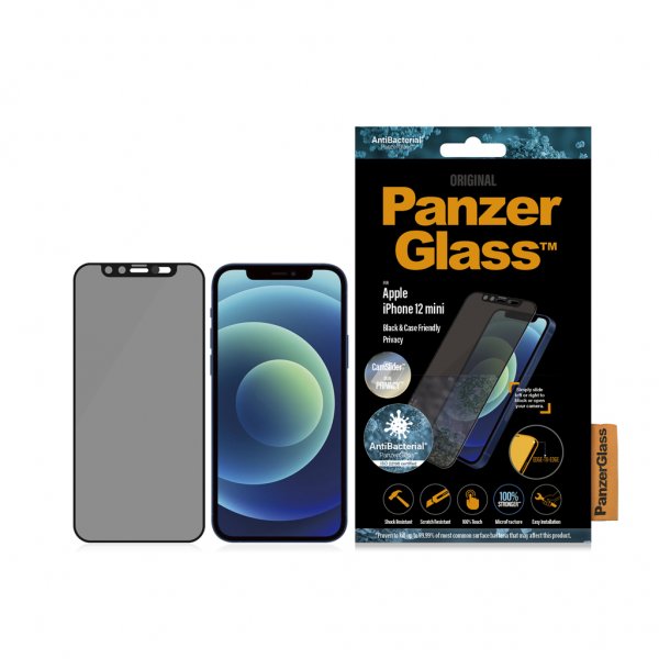 PanzerGlass iPhone 12 Mini Skærmbeskyttelse Edge-to-Edge Camslider Privacy