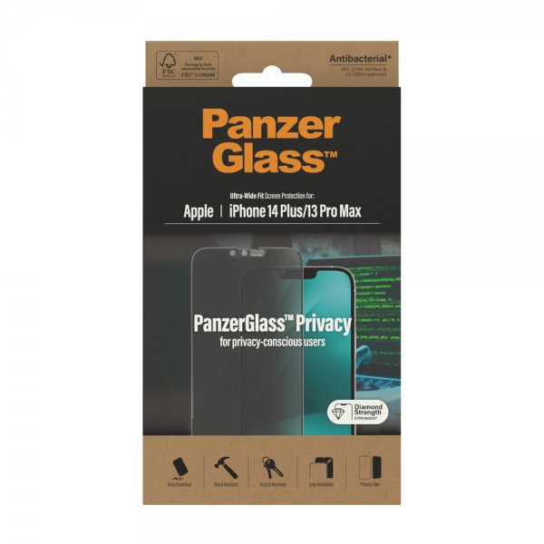 PanzerGlass iPhone 13 Pro Max/iPhone 14 Plus Skærmbeskyttelse Ultra-Wide Fit Privacy