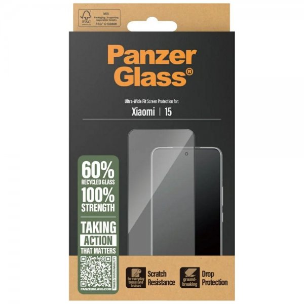 PanzerGlass Xiaomi 15 Skærmbeskyttelse Ultra-Wide Fit