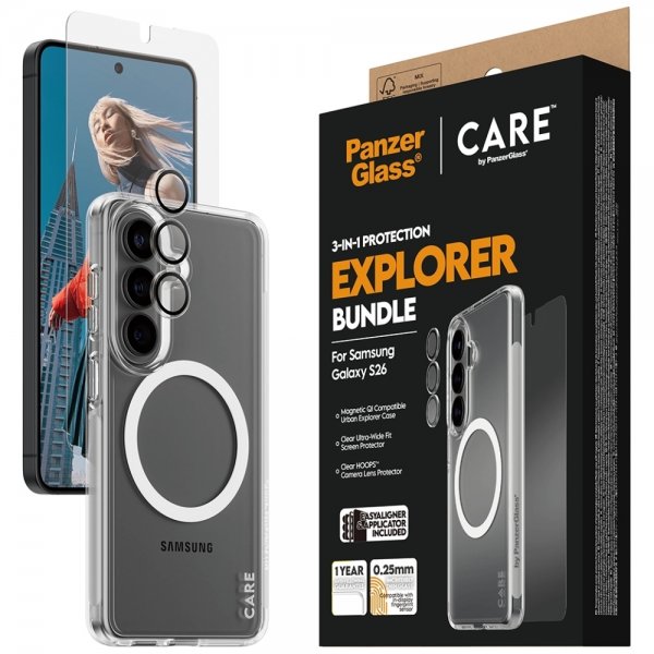 PanzerGlass Samsung Galaxy S26 3-i-1 Beskyttelsespakke