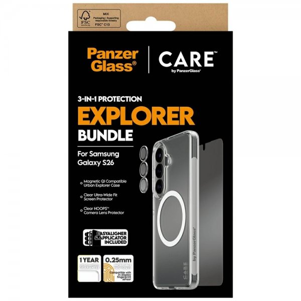 PanzerGlass Samsung Galaxy S26 3-i-1 Beskyttelsespakke
