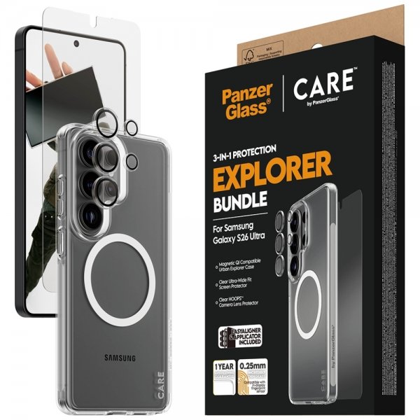 PanzerGlass Samsung Galaxy S26 Ultra 3-i-1 Beskyttelsespakke