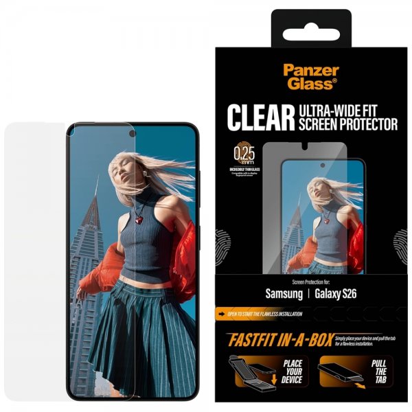 PanzerGlass Samsung Galaxy S26 Skærmbeskyttelse Fastfit In-a-Box