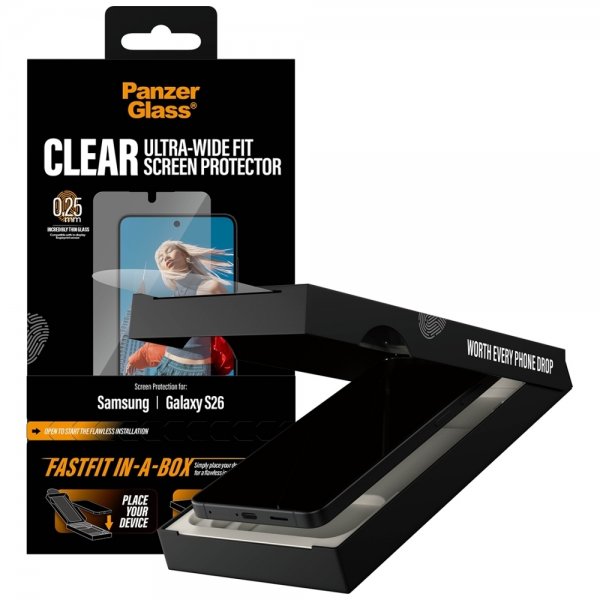 PanzerGlass Samsung Galaxy S26 Skærmbeskyttelse Fastfit In-a-Box