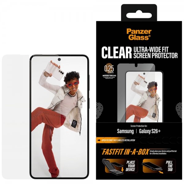 PanzerGlass Samsung Galaxy S26 Plus Skærmbeskyttelse Fastfit In-a-Box