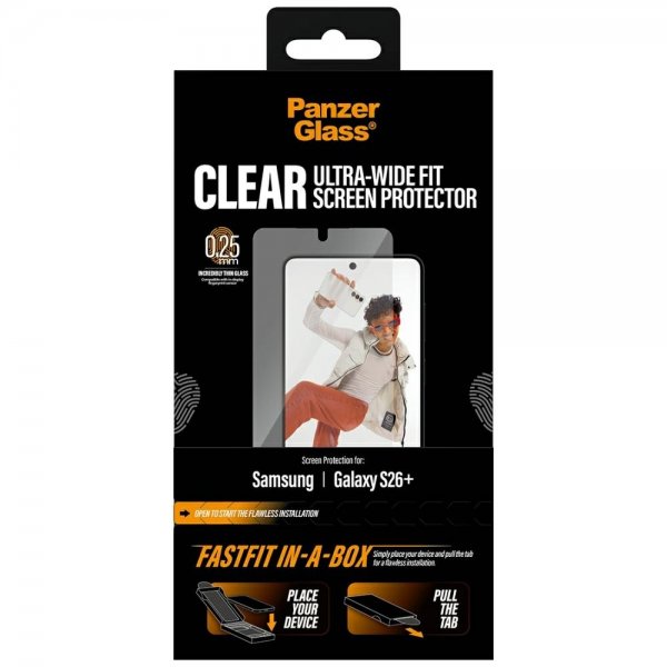 PanzerGlass Samsung Galaxy S26 Plus Skærmbeskyttelse Fastfit In-a-Box