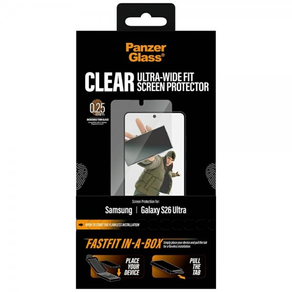 PanzerGlass Samsung Galaxy S26 Ultra Skærmbeskyttelse Fastfit In-a-Box