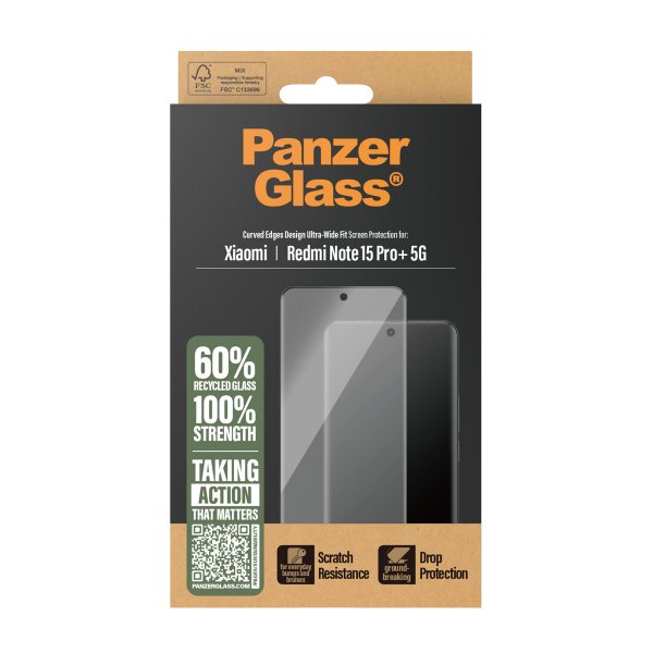 PanzerGlass Xiaomi Redmi Note 15 Pro Plus 5G Skærmbeskyttelse Ultra-Wide Fit