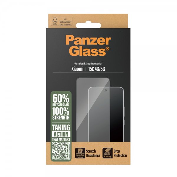 PanzerGlass Xiaomi Redmi 15C Skærmbeskyttelse Ultra-Wide Fit