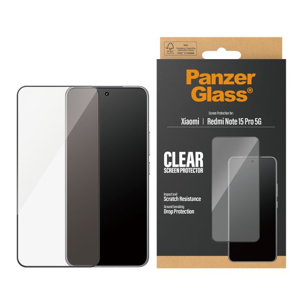 PanzerGlass Xiaomi Redmi Note 15 Pro 5G Skærmbeskyttelse Ultra-Wide Fit