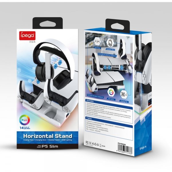 Ipega PG-P5S039 PlayStation 5 Slim Horisontal Dockingstation