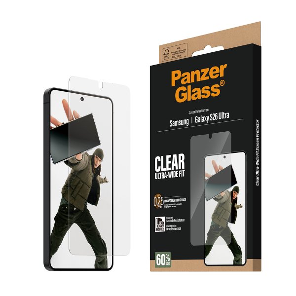 PanzerGlass Samsung Galaxy S26 Ultra Skærmbeskyttelse Ultra-Wide Fit EasyAligner