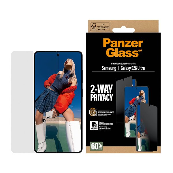 PanzerGlass Samsung Galaxy S26 Ultra Skærmbeskytter Ultra-Wide Fit Privacy EasyAligner
