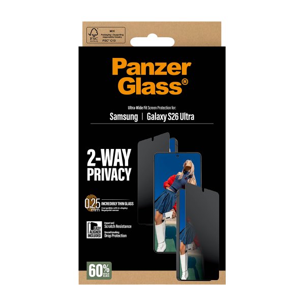 PanzerGlass Samsung Galaxy S26 Ultra Skærmbeskytter Ultra-Wide Fit Privacy EasyAligner