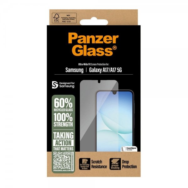 PanzerGlass Samsung Galaxy A17 Skærmbeskyttelse Ultra-Wide Fit EasyAligner