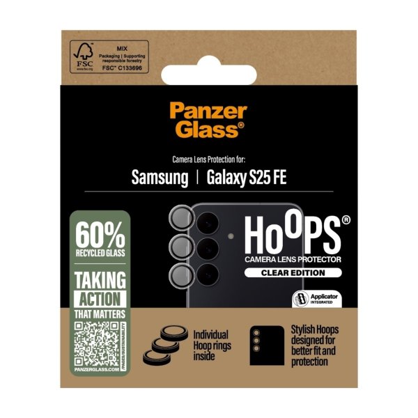 PanzerGlass Samsung Galaxy S25 FE Kamerabeskyttelse Hoops Transparent