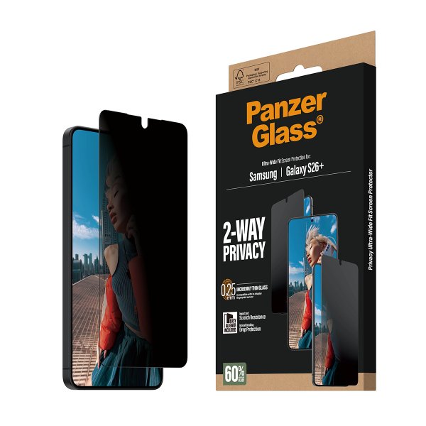PanzerGlass Samsung Galaxy S26 Plus Skærmbeskyttelse Ultra-Wide Fit Privacy EasyAligner