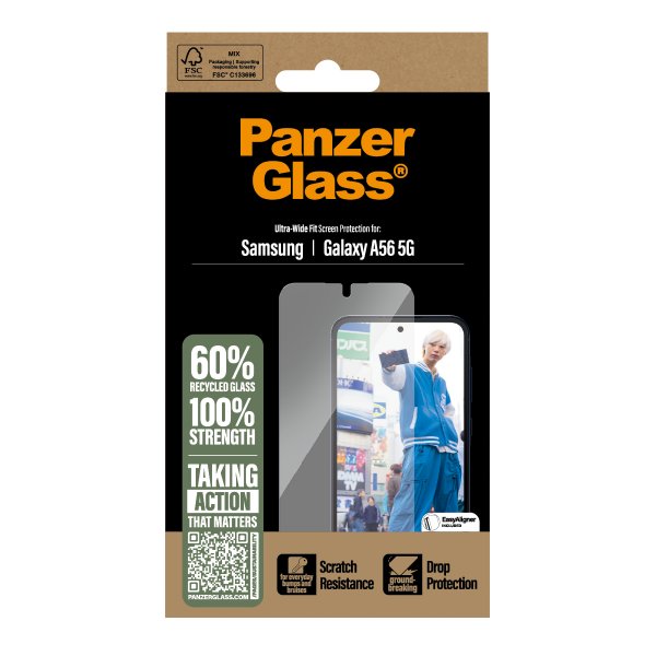 PanzerGlass Samsung Galaxy A56 Skærmbeskytter Ultra-Wide Fit EasyAligner
