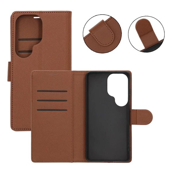 Samsung Galaxy S26 Ultra Etui med Støttefunktion Brun