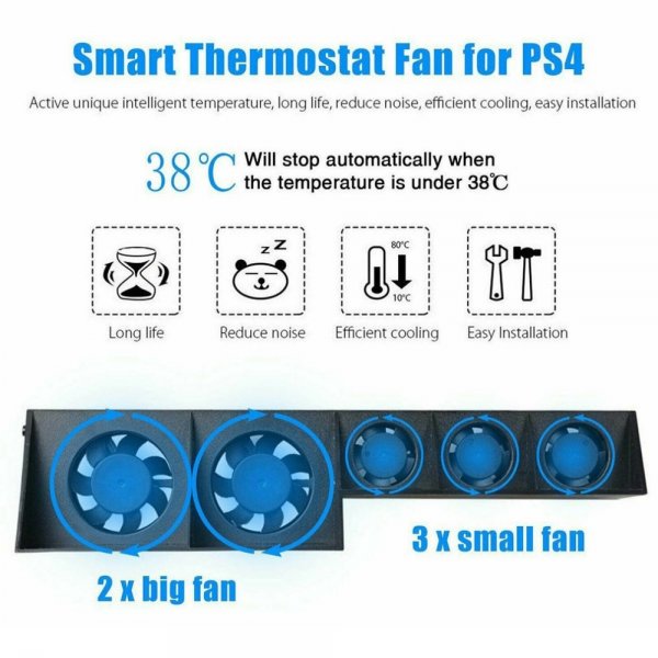 Dobbelt PlayStation 4 Køleblæser Super Cooling