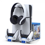 Ipega PS5/PS5 Slim Dockingstation Køleblæser Kontrolopladning Spilopbevaring