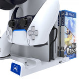 Ipega PS5/PS5 Slim Dockingstation Køleblæser Kontrolopladning Spilopbevaring