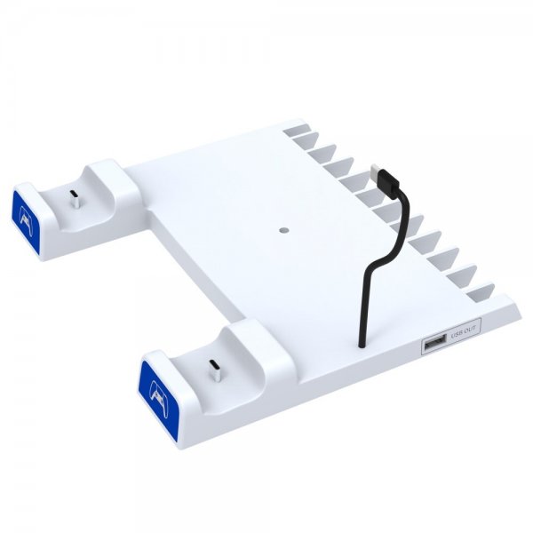 Ipega PS5/PS5 Slim Dockingstation Køleblæser Kontrolopladning Spilopbevaring