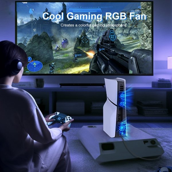 JYS PlayStation 5 Slim Køleblæser RGB