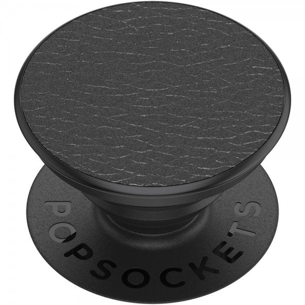 Popsockets PopGrip Premium Pebbled Vegansk Læder Sort