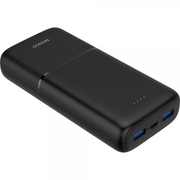 Deltaco Powerbank 20 000 mAh Hurtig opladning 20W Sort