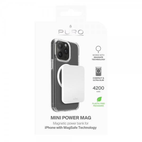 Puro MagSafe Powerbank Mini Power Mag Hvid