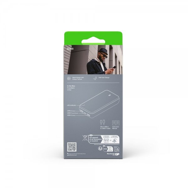 GP Powerbank Plus 20.000 mAh Sort