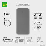 GP Powerbank Plus 20.000 mAh Sort