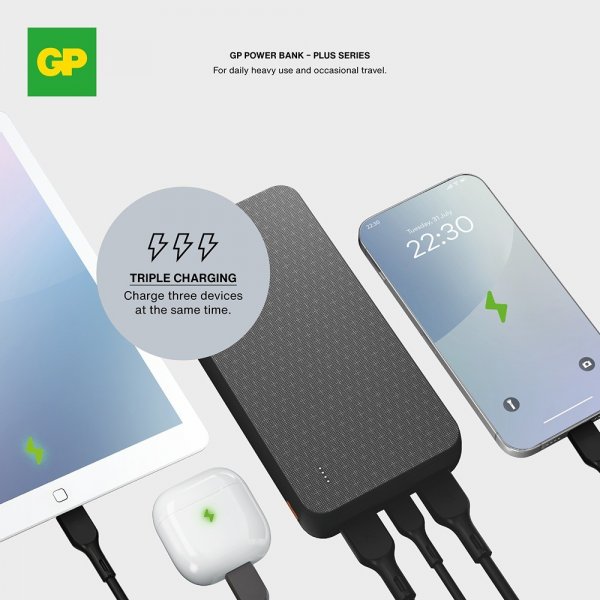 GP Powerbank Plus 20.000 mAh Sort