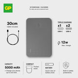 GP Powerbank Plus 5000 mAh Sort