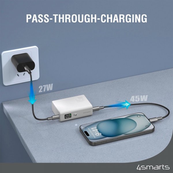 4smarts Powerbank Pocket Slim 10.000 mAh 45W Hvid