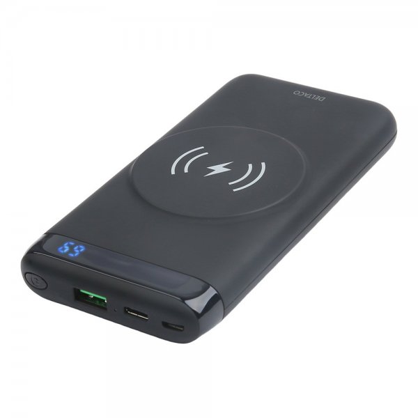 Deltaco Powerbank Trådløs 10.000 mAh MagSafe Sort