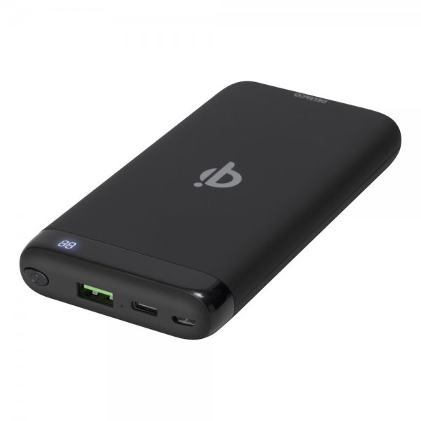 Deltaco Powerbank Wireless 10 000 mAh Sort