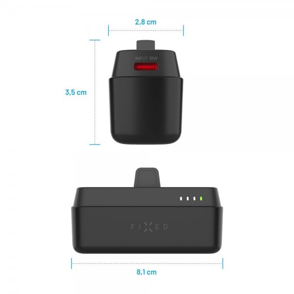 Fixed Powerbank Zen 5 Plug-in 20W 5000 mAh Sort