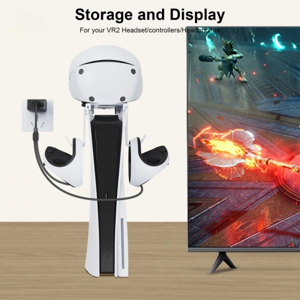 JYS PS5/PS5 Slim Ladestation til VR2/DualSense Controllere
