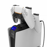 Ipega PS5 Slim Topmonteret Controller Oplader med Hovedtelefonholder