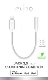 Puro Adapter Lightning til 3.5mm Hvid