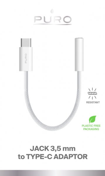 Puro Adapter USB-C til 3.5mm AUX Hvid