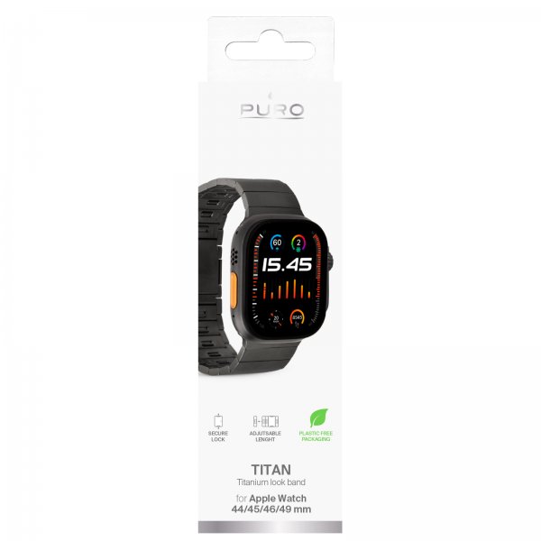 Puro Apple Watch 44/45/46mm/Ultra 49mm Rem Titan Sort