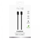 Puro Kabel Fabrik 2.0 60W USB-C til USB-C 1.5m Sort