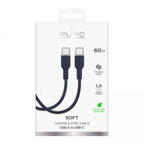 Puro Kabel TPE 25W USB-C til USB-C 1.5m Crown Blue