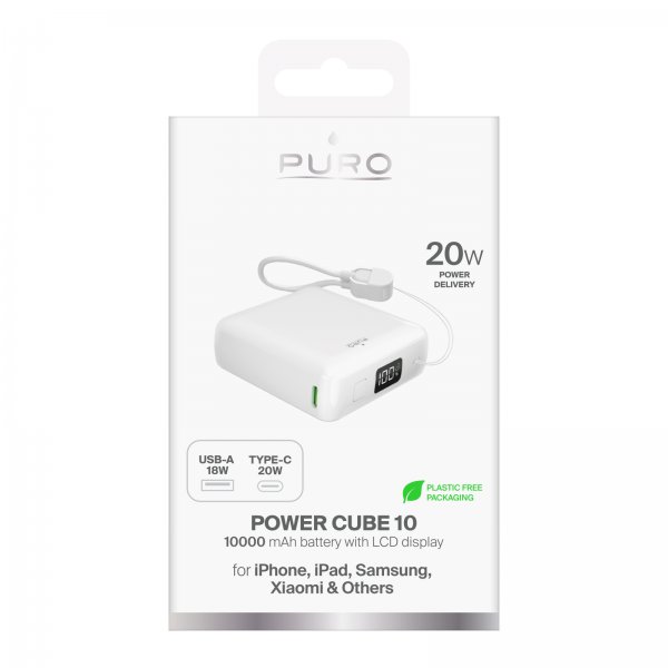 Puro Powerbank Power Cube 10 20W Hvid