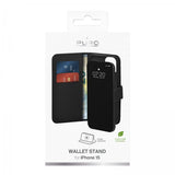 Puro iPhone 15 Cover Wallet Stand Sort