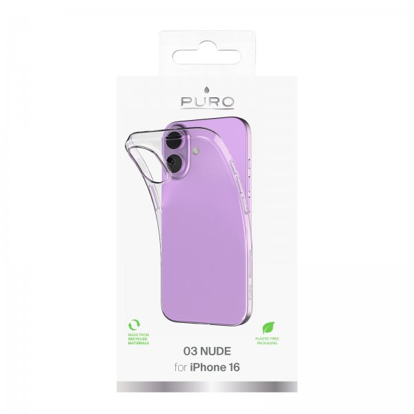 Puro iPhone 16 Cover Nude Transparent